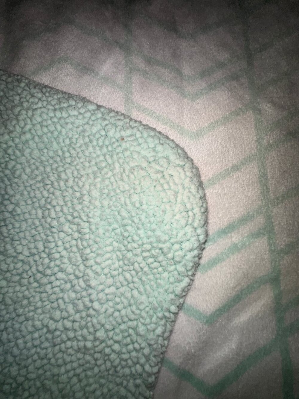 Circo Mint Green White Baby Blanket Sherpa Chevron Aqua Blue Zig Zag Security